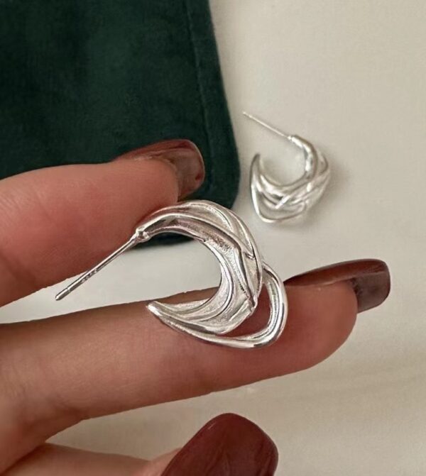 Wholesale 925 Sterling Silver Hollow Earrings - Image 3
