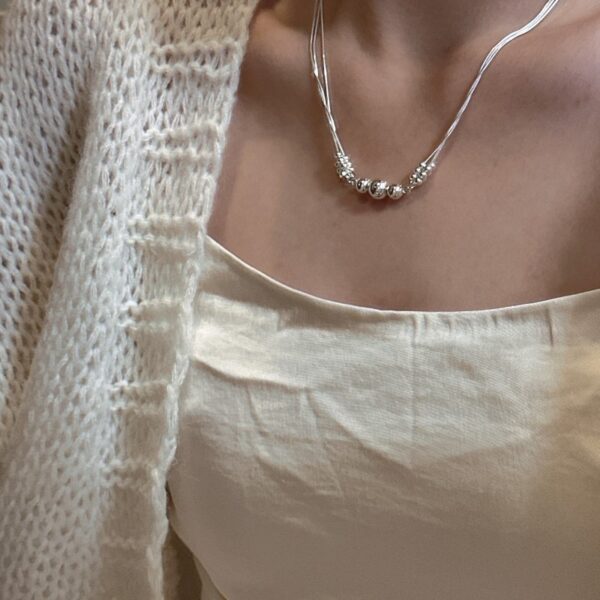 Wholesale 925 Sterling Silver Three Layers Bead Necklace & Bracelet - Image 5