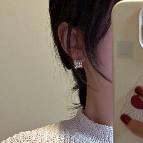 Wholesale 925 Sterling Silver Glossy Simple Earrings - Image 4