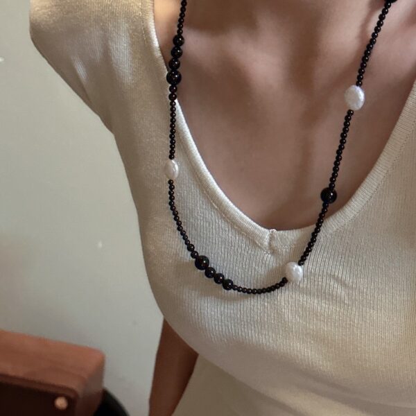 Wholesale 925 Sterling Silver Black Agate Pearl Necklace - Image 5