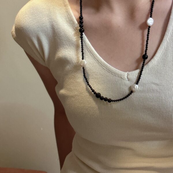 Wholesale 925 Sterling Silver Black Agate Pearl Necklace - Image 6