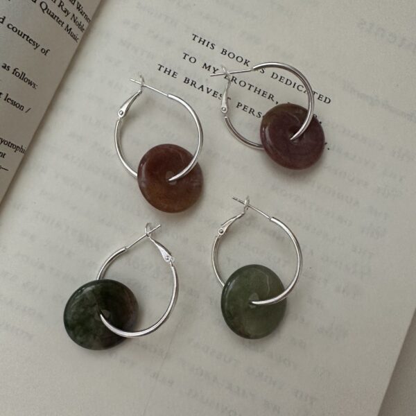 Wholesale 925 Sterling Silver Natural Stone Earrings