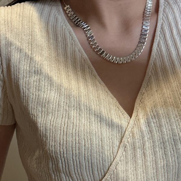 Wholesale 925 Sterling Silver Chunky Watchband Necklace - Image 3