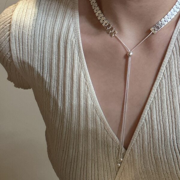 Wholesale 925 Sterling Silver Chunky Watchband Necklace - Image 5