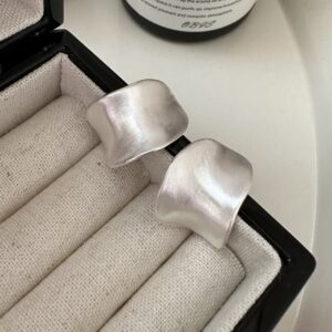 Wholesale 925 Sterling Silver Saddle Brushed Earrings