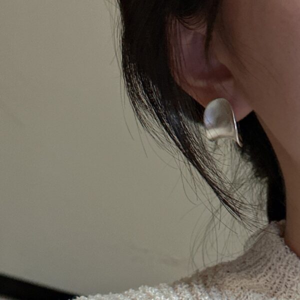 Wholesale 925 Sterling Silver Saddle Brushed Earrings - Image 4
