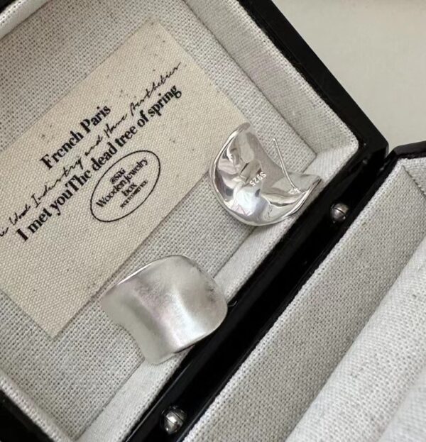 Wholesale 925 Sterling Silver Saddle Brushed Earrings - Image 3