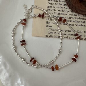 Wholesale 925 Sterling Silver Beaded Asymmetrical Necklace