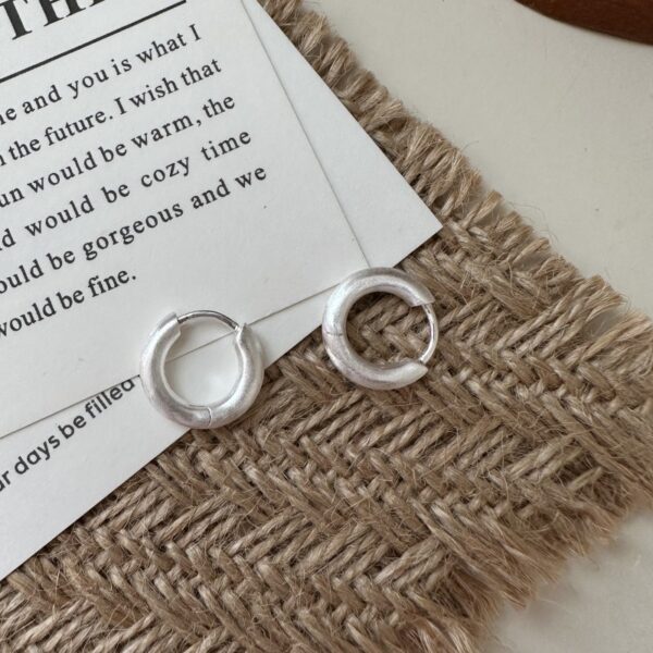 Wholesale 925 Sterling Silver Brushed Hoop Earrings
