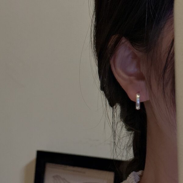 Wholesale 925 Sterling Silver Brushed Hoop Earrings - Image 5