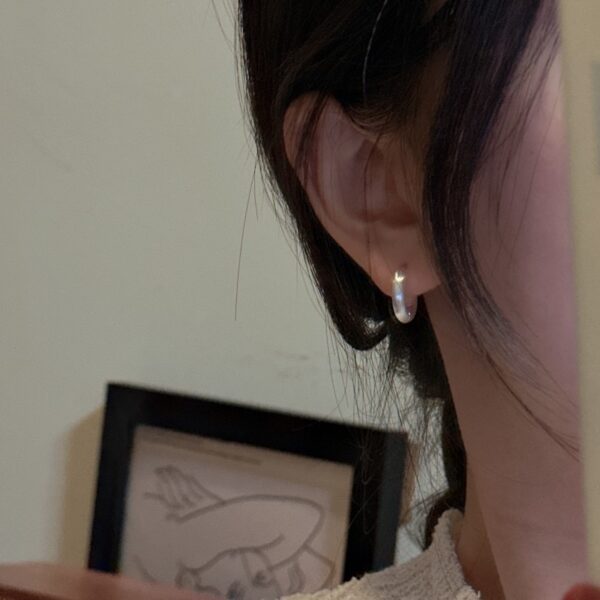 Wholesale 925 Sterling Silver Brushed Hoop Earrings - Image 6