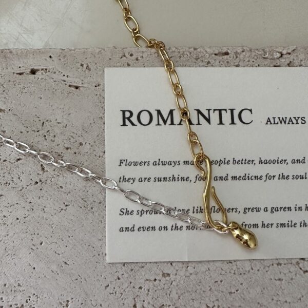 Wholesale 925 Sterling Silver Gold & Silver Necklace - Image 3