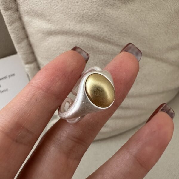 Wholesale 925 Sterling Silver Oval Frosted Ring - Image 2