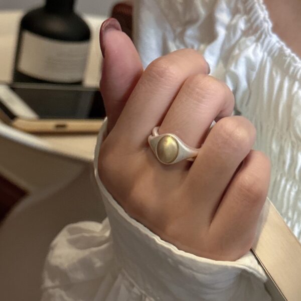 Wholesale 925 Sterling Silver Oval Frosted Ring - Image 5