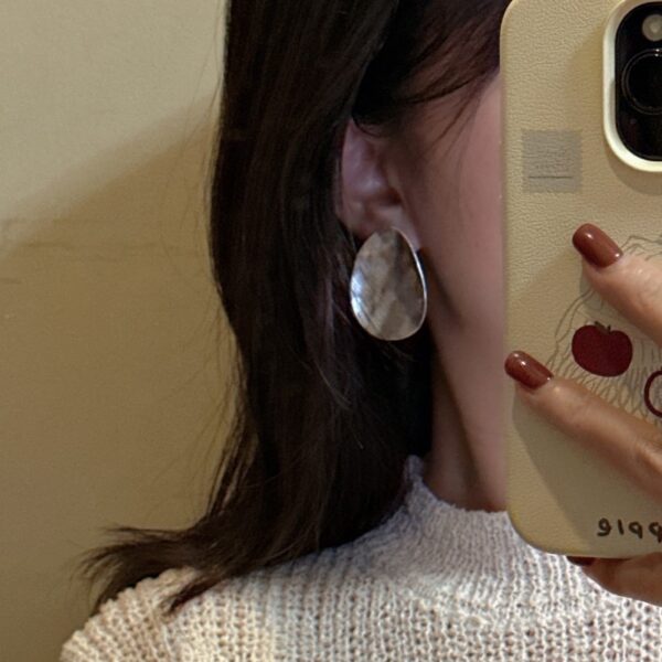 Wholesale 925 Sterling Silver Chunky Frosted Earrings - Image 4