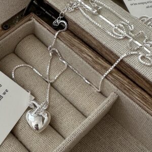Wholesale 925 Sterling Silver Hollow Heart Necklace