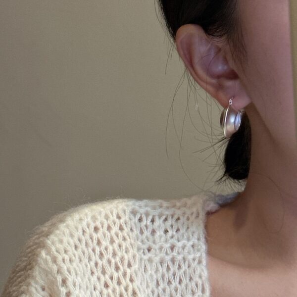 Wholesale 925 Sterling Silver Matte Hoop Earrings - Image 5
