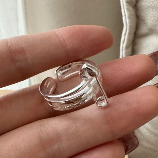Wholesale 925 Sterling Silver Paper Clip Earrings & Ring - Image 2