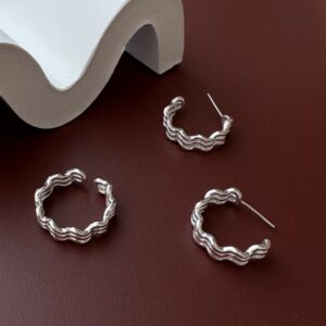 Wholesale 925 Sterling Silver Wave Rings & Earrings