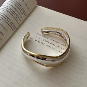 Wholesale 925 Sterling Silver Gold & Silver Chunky Bangle