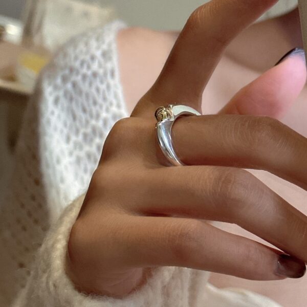 Wholesale 925 Sterling Silver Gold Bead Ring - Image 5