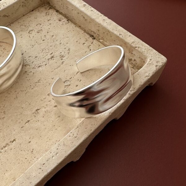 Wholesale 925 Sterling Silver Matte Frosted Bangle - Image 2