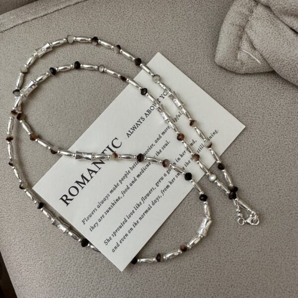 Wholesale 925 Sterling Silver Rice Bead Mother of Pearl Necklace - Image 2