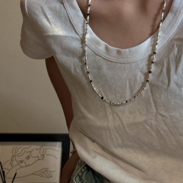 Wholesale 925 Sterling Silver Rice Bead Mother of Pearl Necklace - Image 5