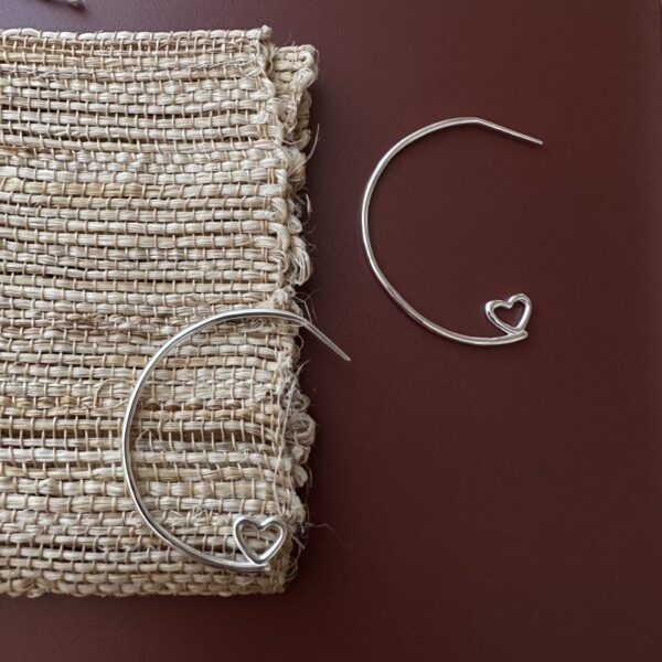 Wholesale 925 Sterling Silver Love Hoop Earrings - Image 2