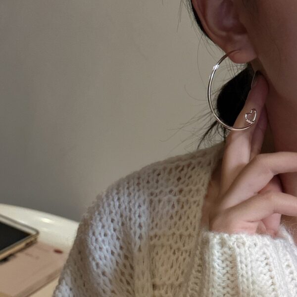 Wholesale 925 Sterling Silver Love Hoop Earrings - Image 4