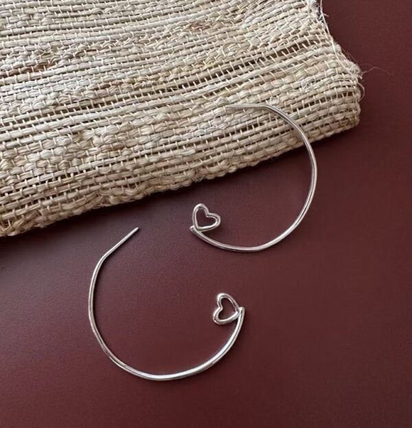 Wholesale 925 Sterling Silver Love Hoop Earrings - Image 3