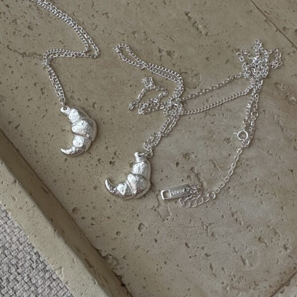 Wholesale 925 Sterling Silver Croissant Necklace - Image 2