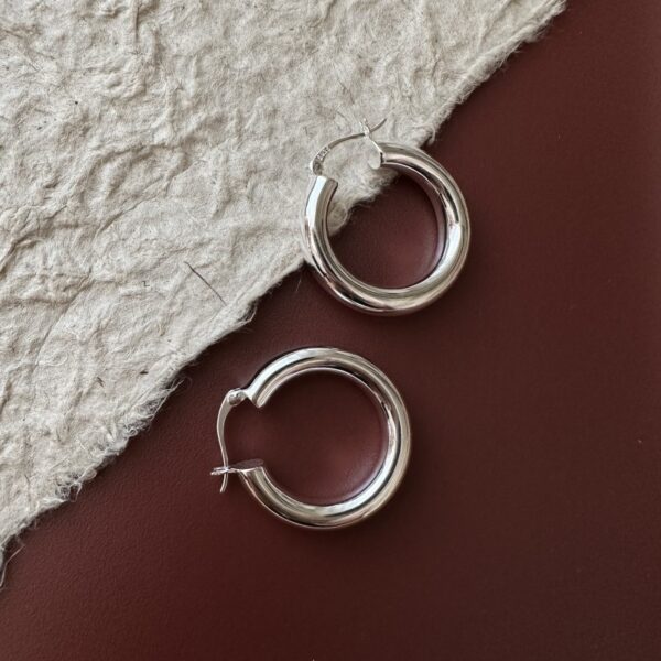 Wholesale 925 Sterling Silver Hollow Hoop Earrings - Image 2