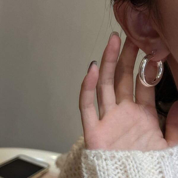 Wholesale 925 Sterling Silver Hollow Hoop Earrings - Image 6