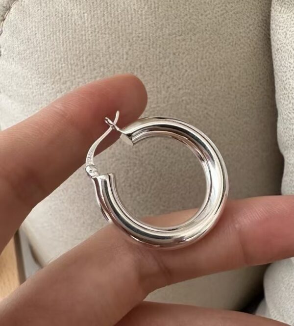 Wholesale 925 Sterling Silver Hollow Hoop Earrings - Image 3
