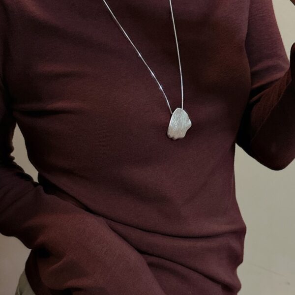 Wholesale 925 Sterling Silver Textured Sweater Necklace - Image 5