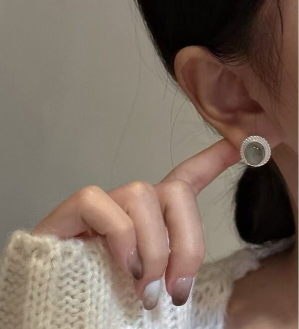 Wholesale 925 Sterling Silver Oval Natural Stone Stud Earrings - Image 6