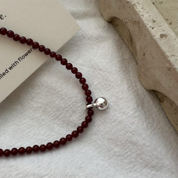 Wholesale 925 Sterling Silver Agate Bead Necklace - Image 3