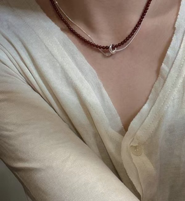 Wholesale 925 Sterling Silver Agate Silver Chain Necklace - Image 5