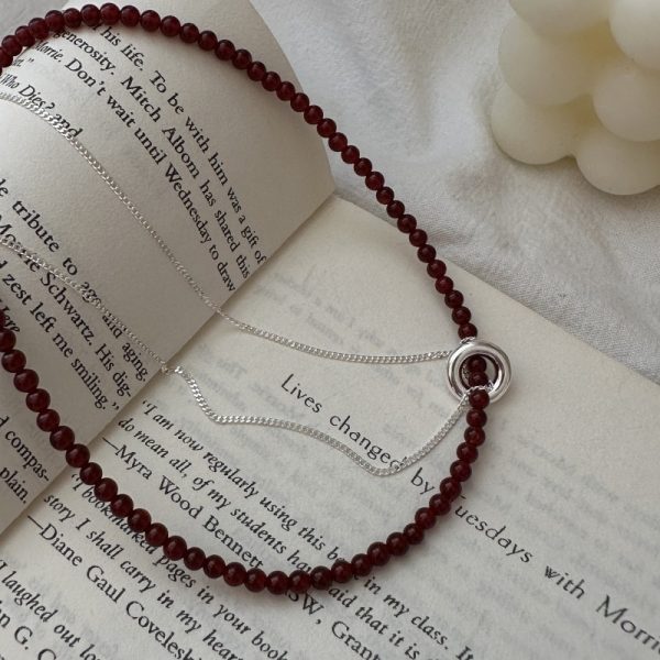 Wholesale 925 Sterling Silver Agate Silver Chain Necklace - Image 2