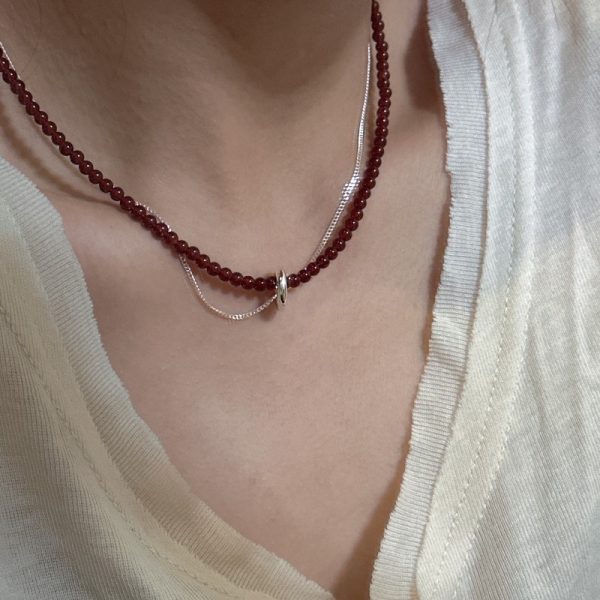 Wholesale 925 Sterling Silver Agate Silver Chain Necklace - Image 4