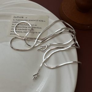 Wholesale 925 Sterling Silver Square Snake Sweater Chain