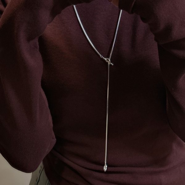 Wholesale 925 Sterling Silver Square Snake Sweater Chain - Image 5