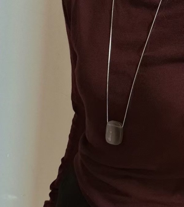 Wholesale 925 Sterling Silver Square Grey Agate Necklace - Image 6