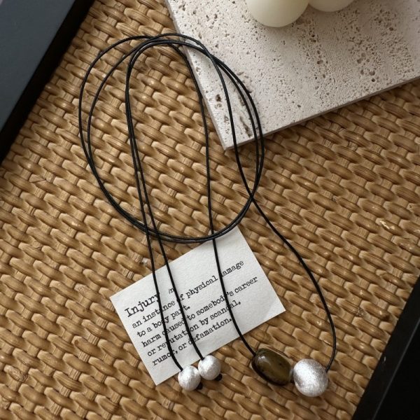 Wholesale 925 Sterling Silver Brushed Silver Bead Necklace