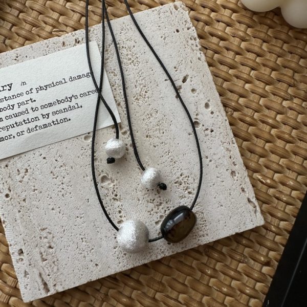Wholesale 925 Sterling Silver Brushed Silver Bead Necklace - Image 3