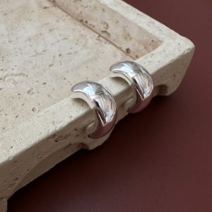 Wholesale 925 Sterling Silver C-shape Earrings