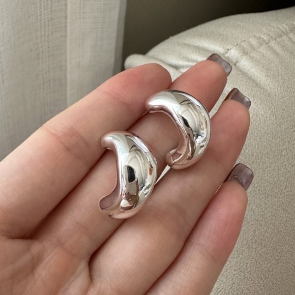 Wholesale 925 Sterling Silver C-shape Earrings - Image 3