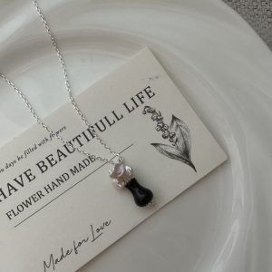 Wholesale 925 Sterling Silver Pearl Vase Necklace