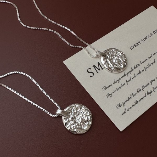 Wholesale 925 Sterling Silver Round Texture Necklace - Image 2